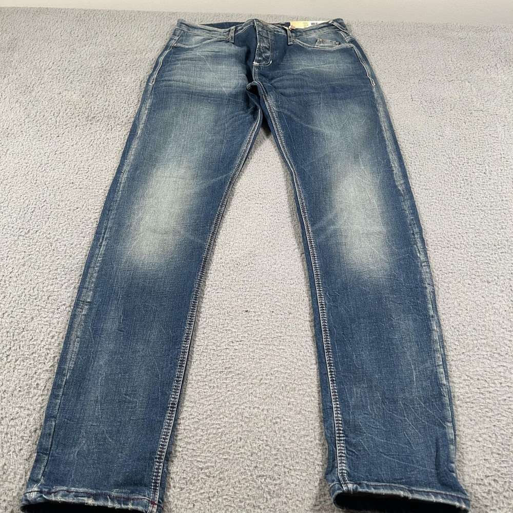 Jetlag Jeans Mens 32 Blue‎ Medium Wash Skinny Stretch Distressed Denim Jeans